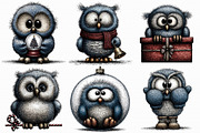 Whimsical Baby Snowy Owl Clipart, an Illustration by Libby Wishes (Thumbnail 3 of 9)