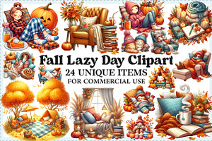 Fall Lazy Day Clipart, an Illustration by Craft Nest
