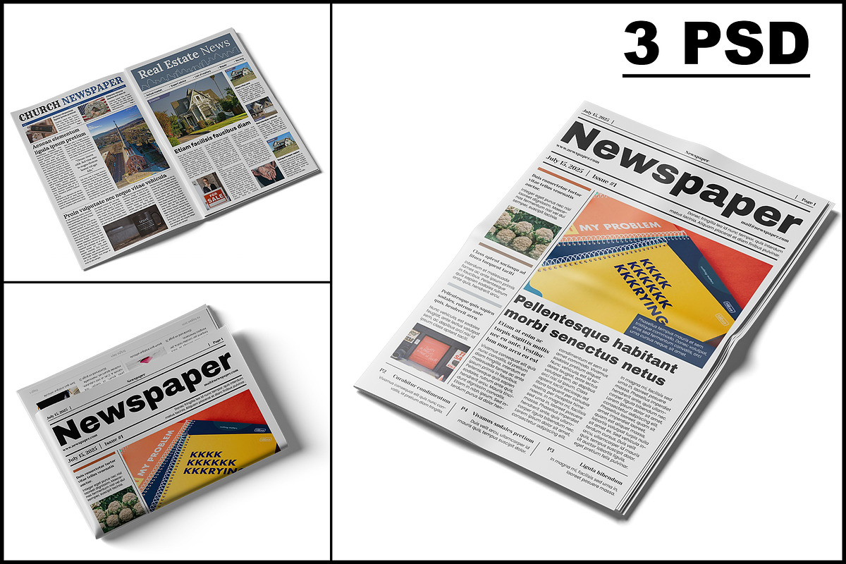 Newspaper Mockup, a Mockup by mockupbuys (Photo 1 of 8)