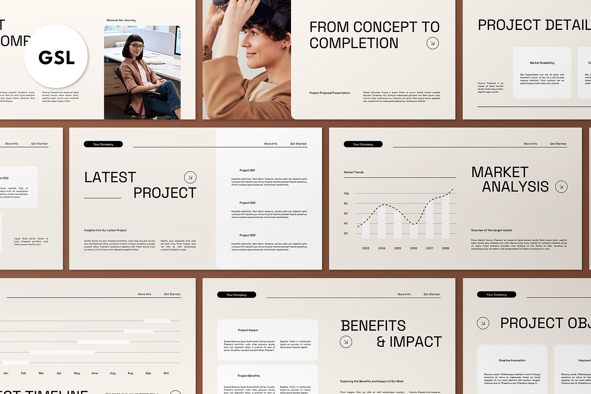 Beige Project Proposal Google Slide, a Presentation Template by graphicook (Photo 1 of 4)