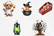 Whimsy Halloween Clipart, an Illustration by CrexoraLab (Thumbnail 2 of 5)