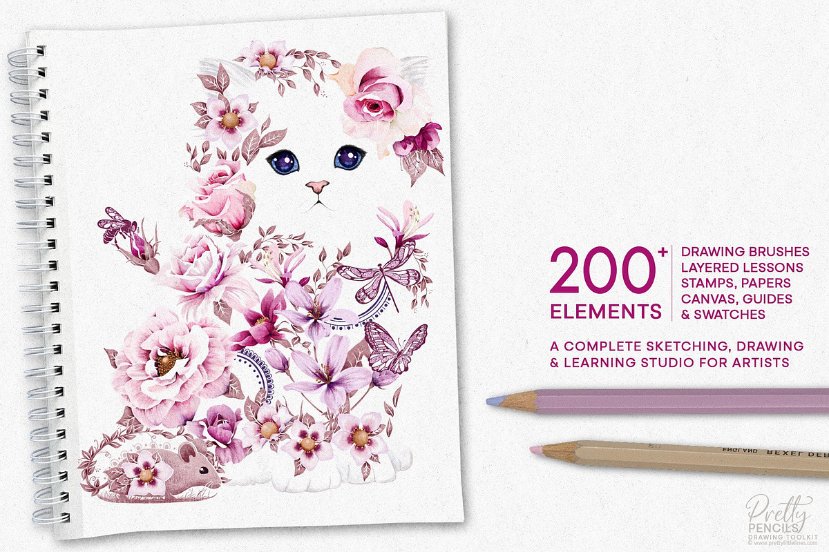 Drawing & Sketching Toolkit, a Brush Add-On by Pretty Little Lines (Photo 3 of 19)