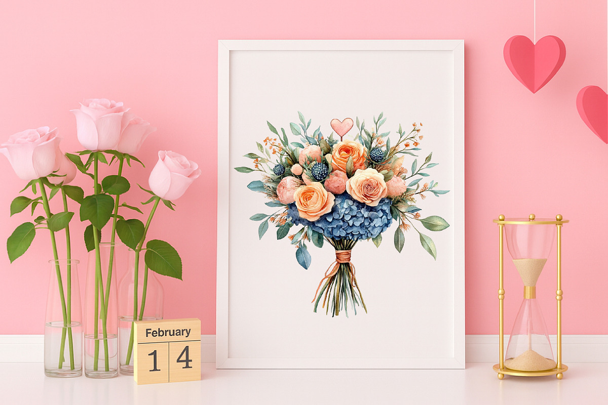 Watercolor Boho Valentines Day, an Illustration by Canvas Craft (Photo 5 of 5)