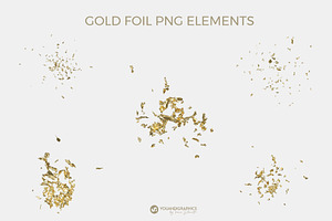 Gold & Silver Foil PNG Elements