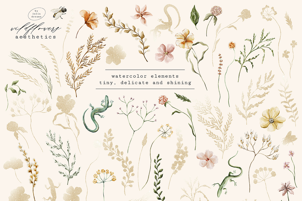Wildflowers Aesthetics Watercolor, a Texture Illustration by Julia Dreams (Photo 7 of 8)