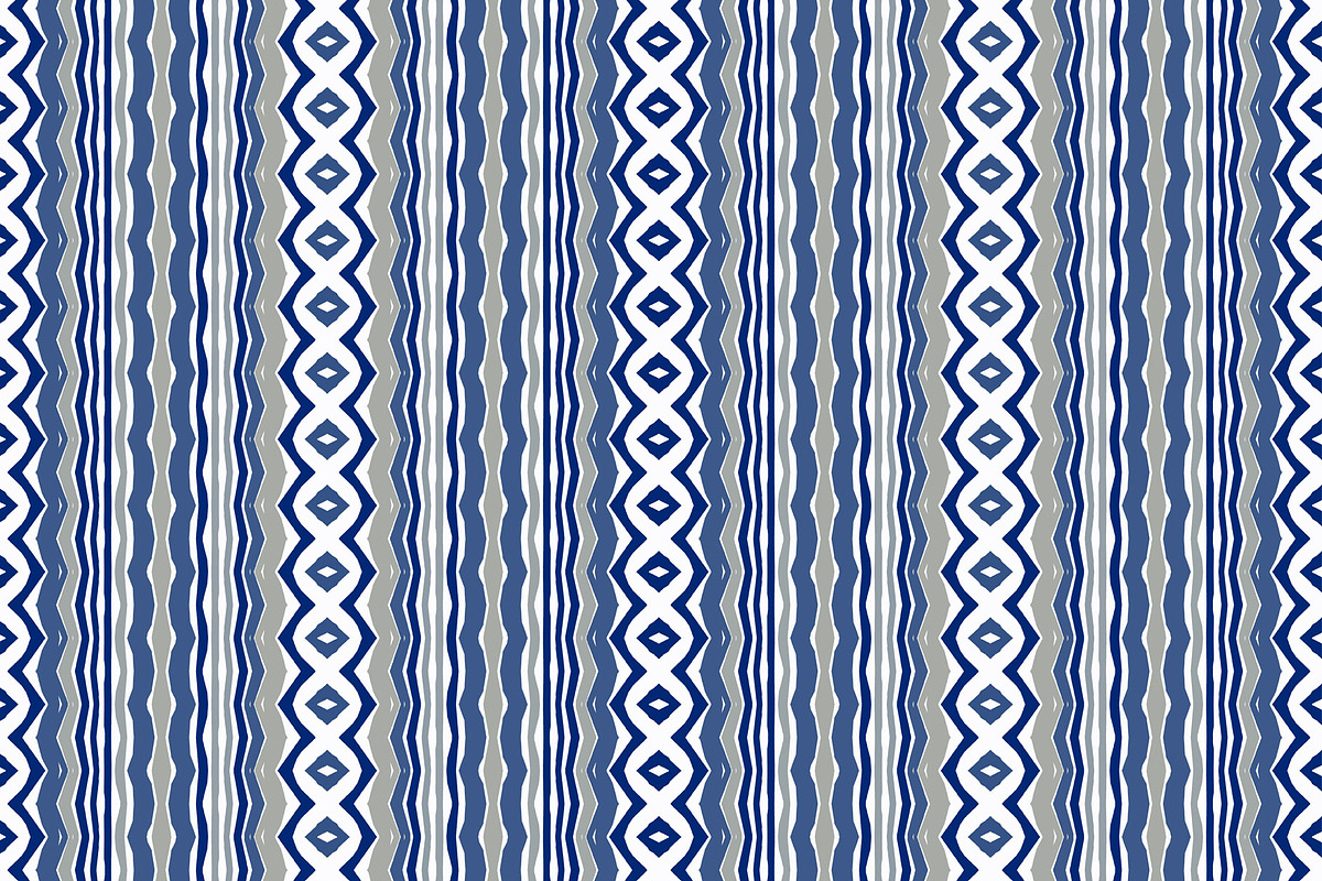 Ethnic Blue and Gray Print Seamless, a Pattern Graphic by Sharon Schwalbe (Photo 2 of 2)