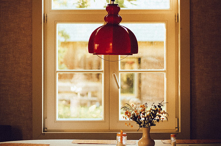 Old house window in dining room