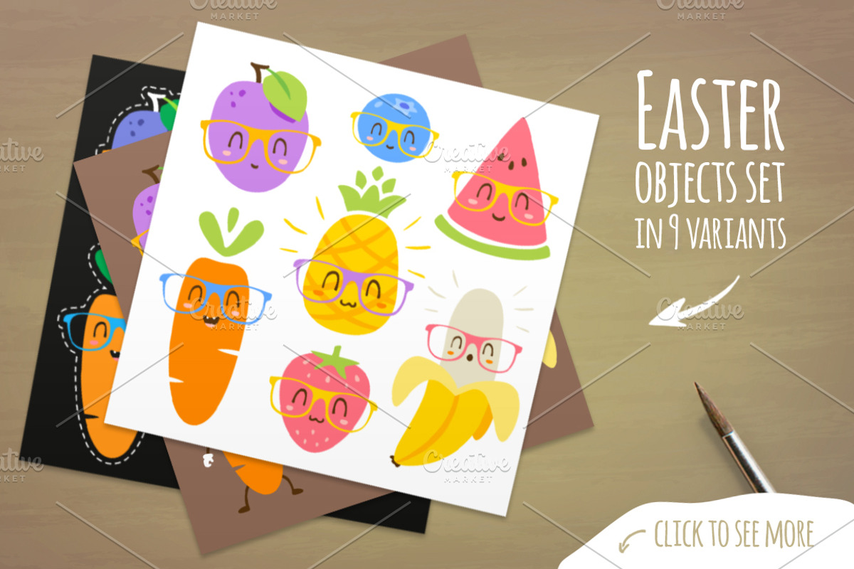 BLACK FRIDAY! Fruits cartoon set, a Food Illustration by SunnyWS (Photo 2 of 8)