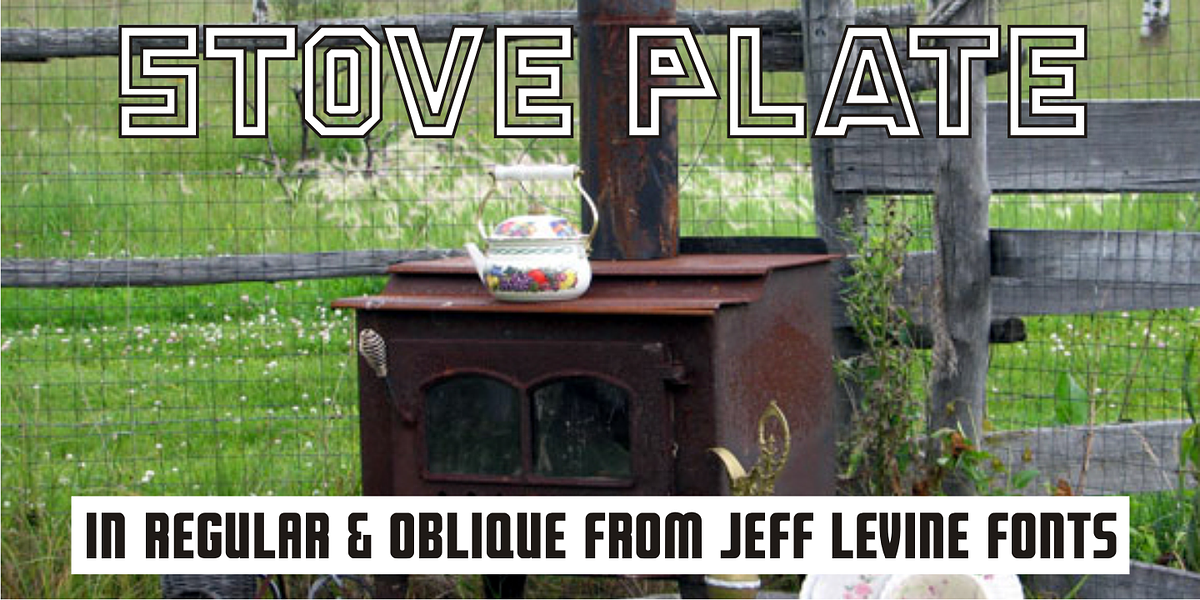 Stove Plate JNL, a Sans Serif Font by Jeff Levine Fonts