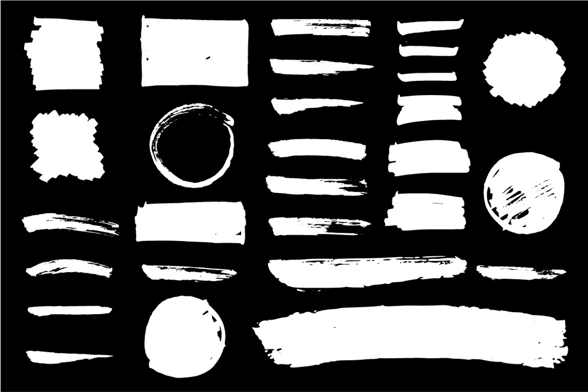 Ink Brush Strokes vector eps 10, a Texture Graphic by Soulful Vectors (Photo 7 of 7)