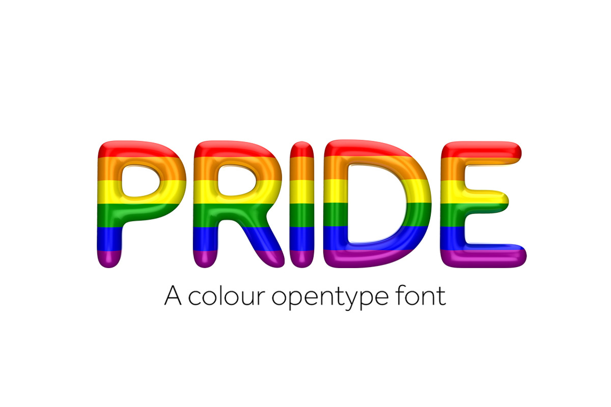 Pride font color open type font, a Handwritten Font by ink drop (Photo 1 of 4)
