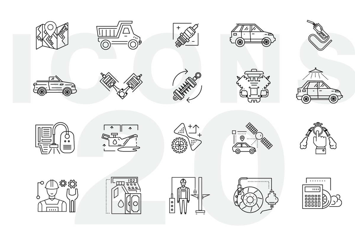Various cars industry, an Outline Icon by Vladimir Vihrev (Photo 4 of 7)