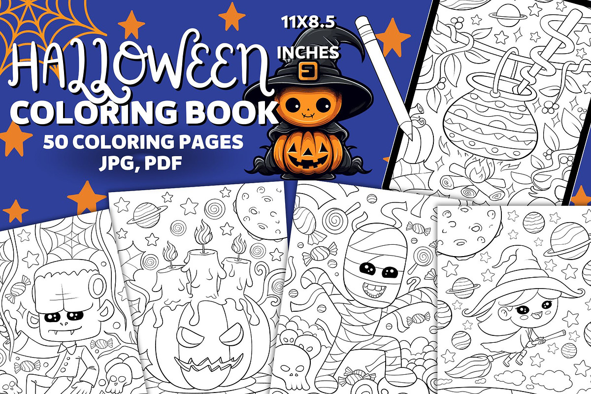 Halloween Coloring Book, a Seasonal Illustration by Line Store (Photo 1 of 4)