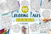 90 Coloring Pages Collection, an Illustration by Gulnara Sabirova (Thumbnail 1 of 22)