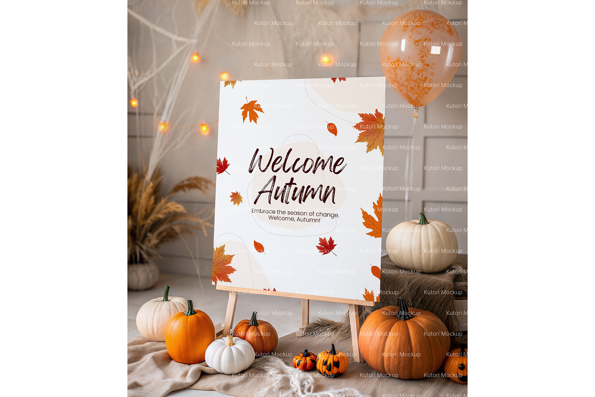 Pumpkin Party Easel Template, a Product Mockup by MockupWizard (Photo 5 of 5)