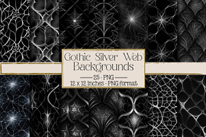 Gothic Silver Web Backgrounds, a Texture Illustration by DreamPrint404