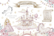 Princess and Unicorns watercolor, a Decorative Illustration by Alisles (Thumbnail 1 of 12)