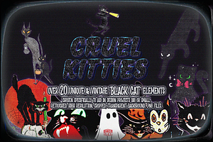 Retro Halloween Horror Collage Pack