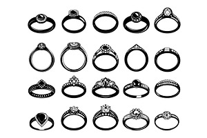 Wedding engagement rings with, an Object Illustration by Valerie Bodnar