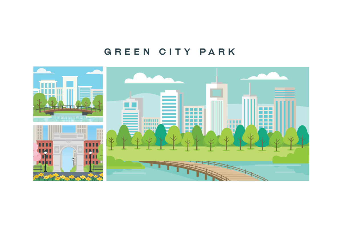 11 Green City Park In Springtime, an Illustration by jongcreative (Photo 2 of 3)