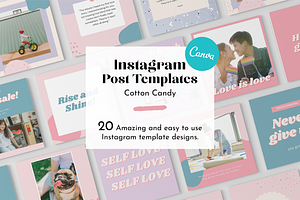 Cotton Candy Instagram Template, a Social Media Template by thetrendytemplate