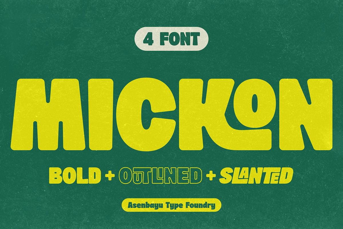 Mickon Font Family, a Sans Serif Font by Asenbayu (Photo 1 of 15)