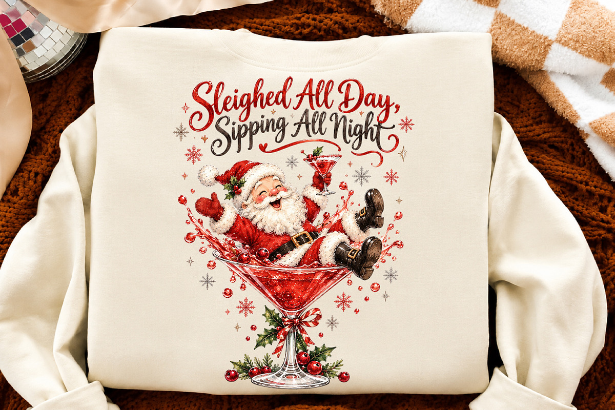 Sleighed All Day, Sipping All Night, a Seasonal Illustration by Craft Nest (Photo 2 of 6)