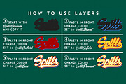 Spills - comic book script logo font, a Script Font by Comicraft Fonts (Thumbnail 3 of 4)