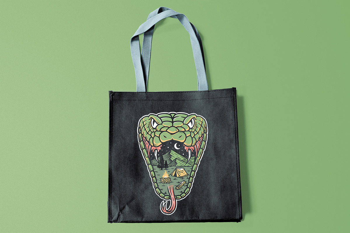 snake head with mountain view, an Animal Illustration by gunaonedesign (Photo 4 of 4)