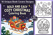 Bold & Easy Cozy Christmas Coloring, a Seasonal Illustration by Design Station (Thumbnail 1 of 6)