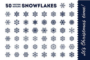 50 vector snowflakes for Christmas