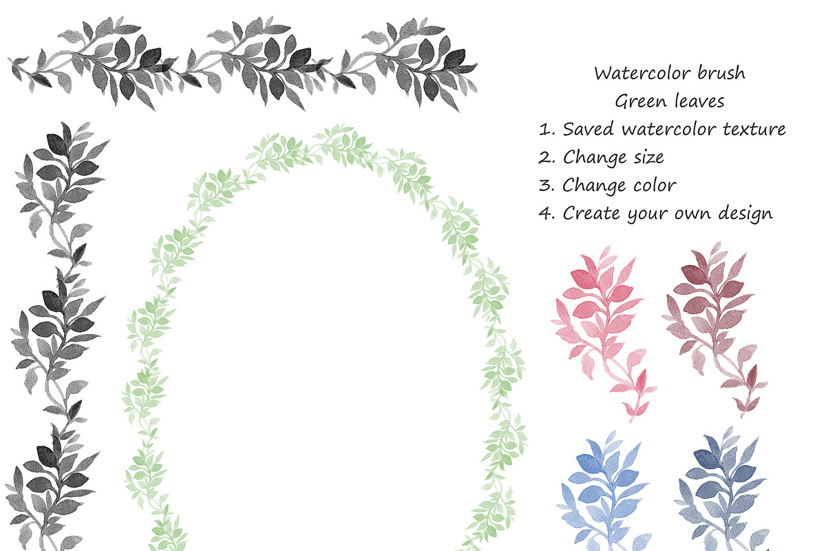 Watercolor cliparts +1 brush, an Object Graphic by Elena Terzi (Photo 3 of 5)