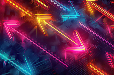 Colorful neon zigzag lines on a text, a Photo by LOGOCREATIVE