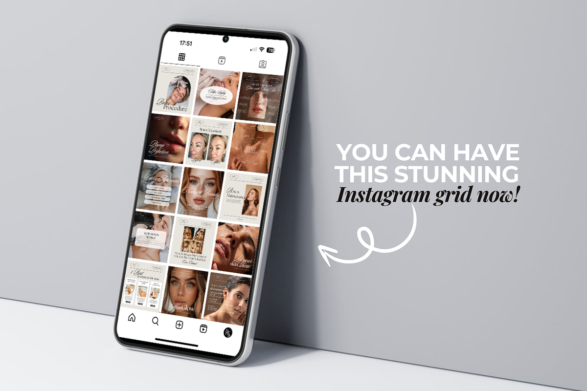 150 Medspa Social Media Templates, a Social Media Template by DesignsbyMariaStudio (Photo 7 of 11)