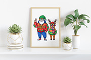 Christmas Santa Reindeer Png, an Illustration by Craft Nest (Thumbnail 5 of 6)