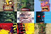 120 Tropical Tiki Mask Illustrations, a Decorative Illustration by Incomelion (Thumbnail 7 of 20)