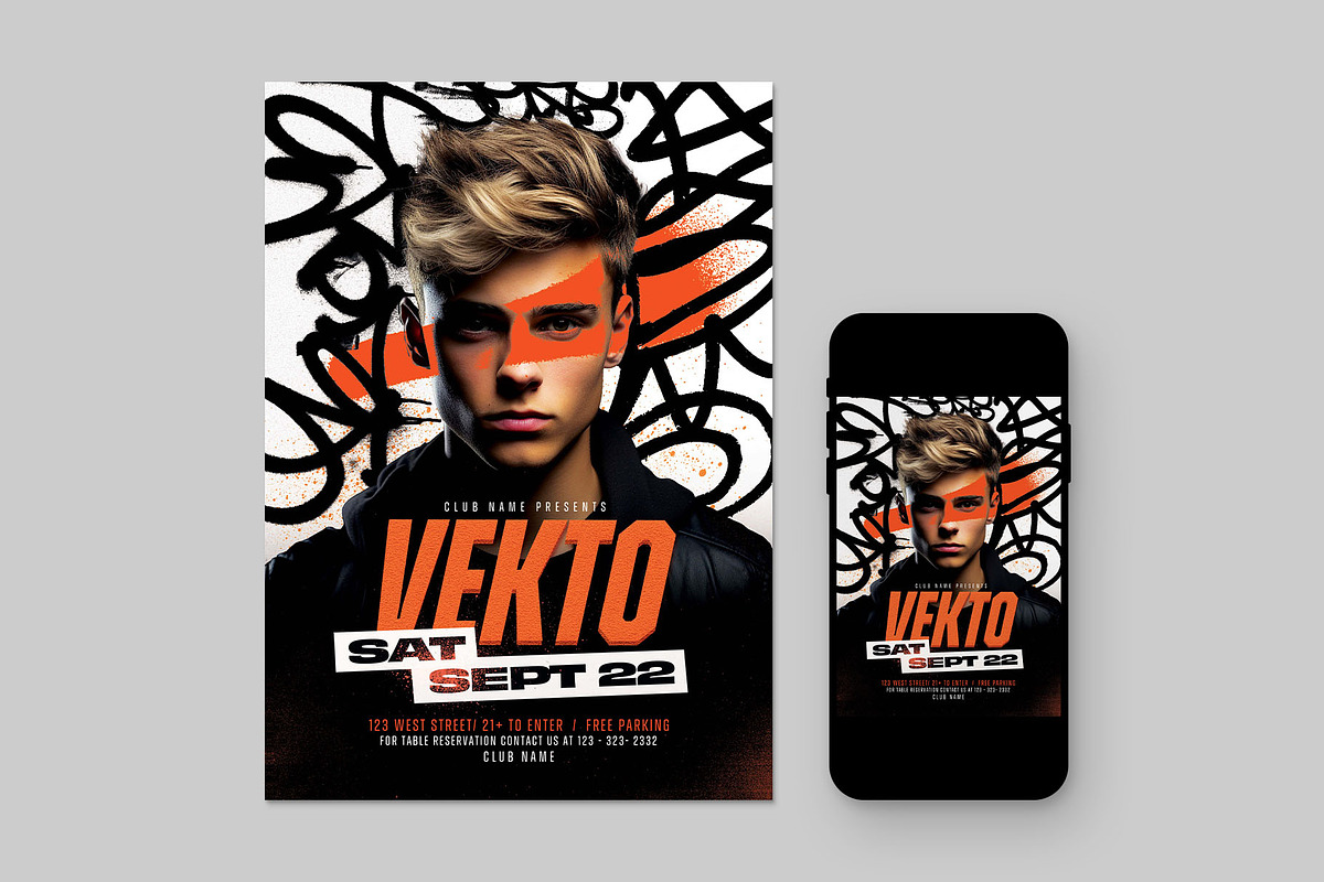 DJ Nightclub Flyer Template, a Flyer Template by BrandPacks (Photo 2 of 5)