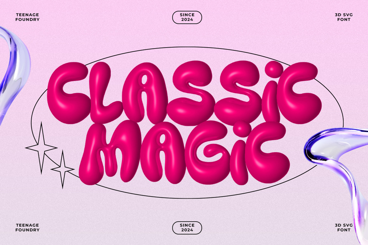 Teenage Yellow Star – 3D SVG Font, a Sans Serif Font by TeenageFoundry (Photo 2 of 6)