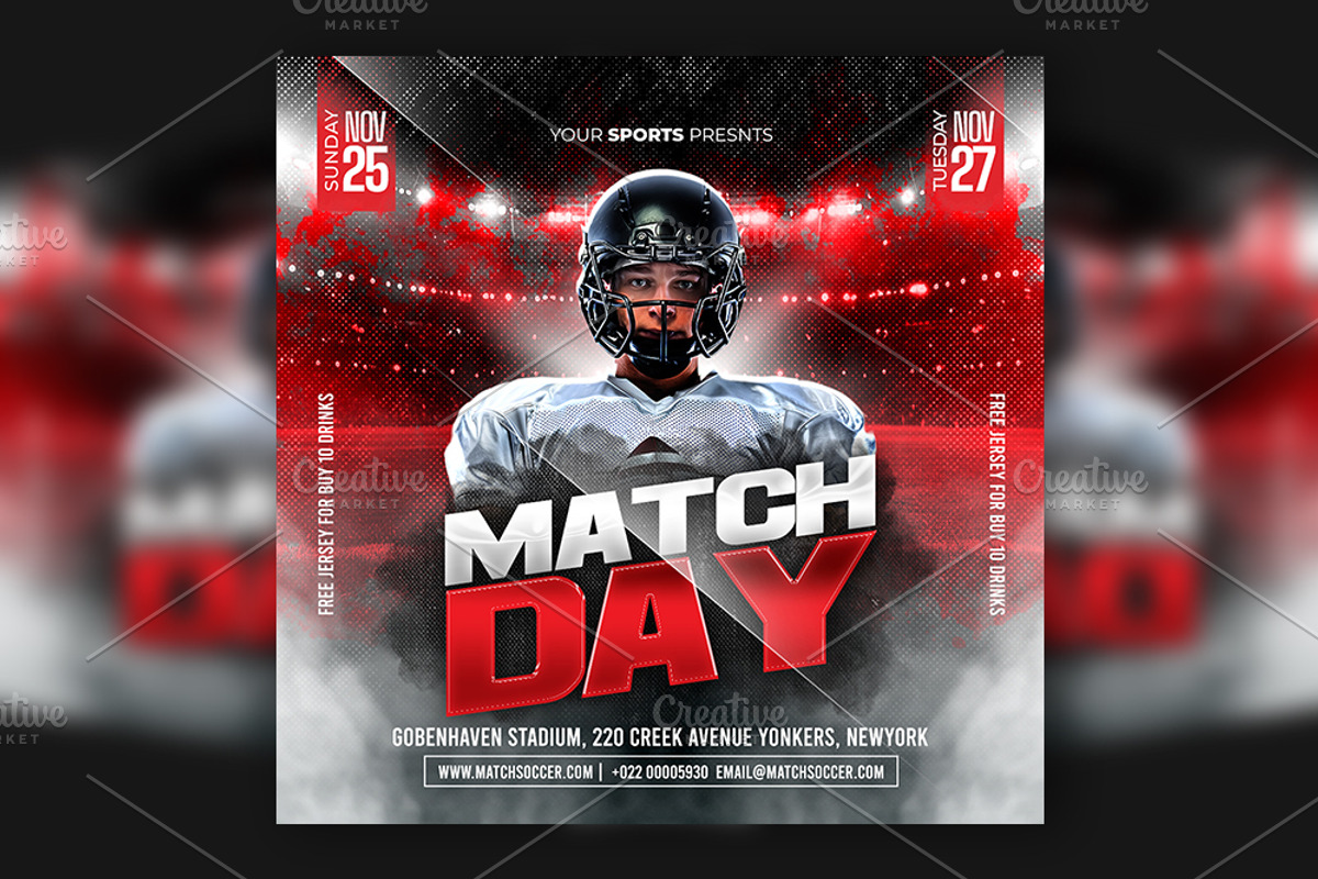 Football Match Day Flyer Template, a Flyer Template by Artonix (Photo 1 of 3)