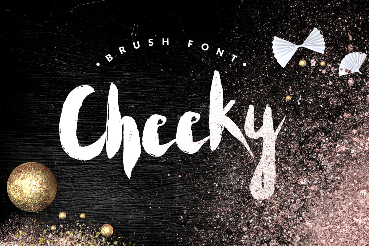 Cheeky - handwritten brush font +BONUS