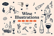 Wine vector Illustrations, a Food Illustration by dicreate (Thumbnail 1 of 8)