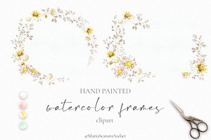 Romantic Watercolor Floral Frames