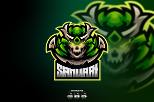 Samurai Esport Mascot Logo Design, a Branding & Logo Template by LOGTURNAL
