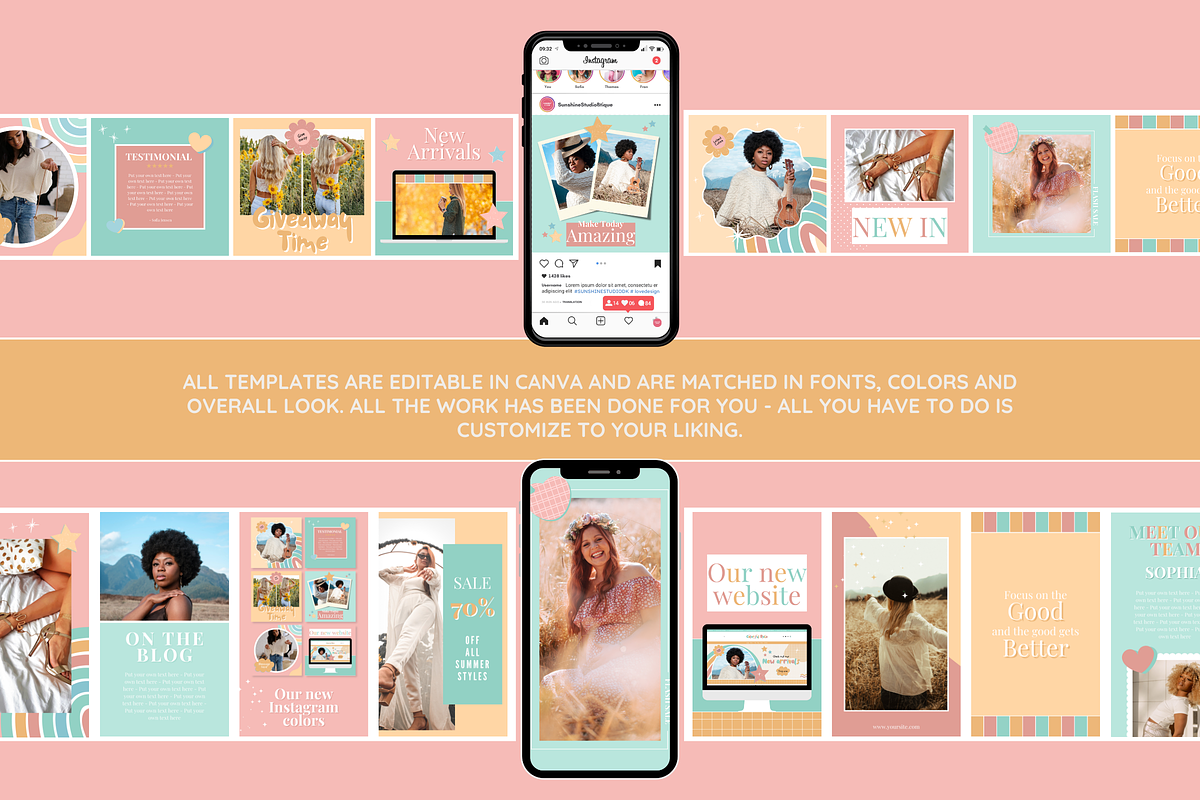 Pastel Boho Instagram Templates, a Social Media Template by SunshineStudioBoutique (Photo 7 of 8)