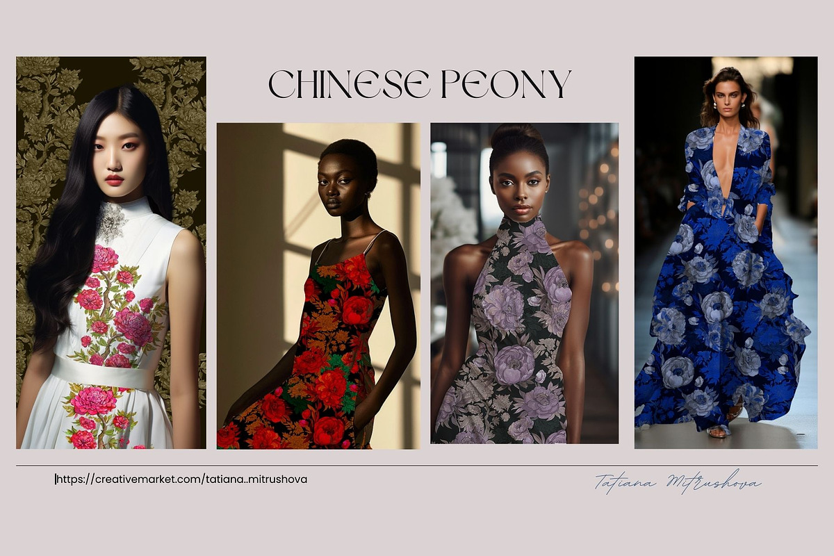 CHINESE PEONY Pattern, a Pattern Graphic by MitrushovaArt (Photo 7 of 10)