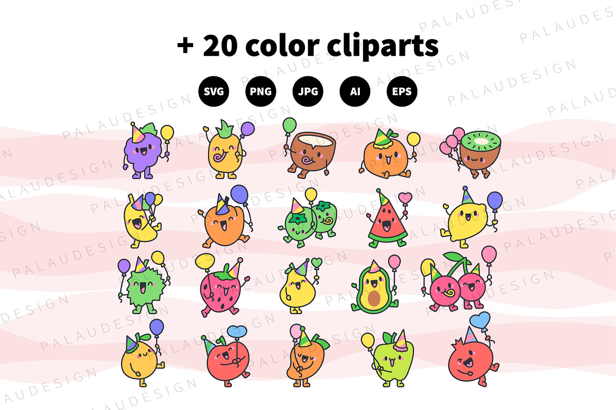 Fruits Birthday Illustration Pack, a Food Illustration by Palau (Photo 8 of 10)