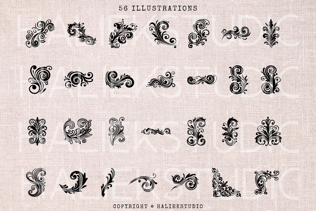 Filigree SVG Illustrations, a Decorative Illustration by HalieKStudio (Photo 2 of 8)