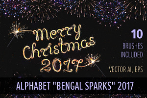 ALPHABET BENGAL SPARKS / BRUSHES /, a Symbol Font by Nadin_Lebedeva