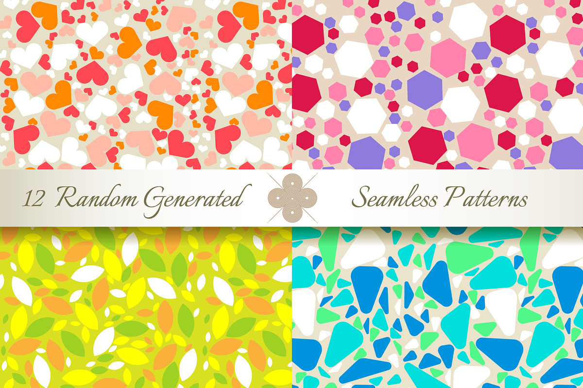 12 Seamless Generated Retro Patterns, a Pattern Graphic by Patternalized
