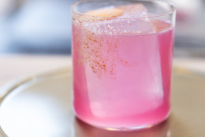 Pink cocktail cold beverage wet glass served drink, a Food & Drink Photo by Photo Drive Studio